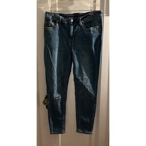 Seven 7 For All mankind‎ Skinny Jeans Womens 14W Blue Distressed Ripped Pants